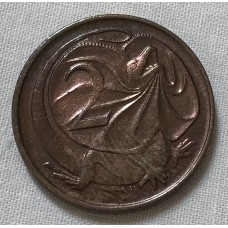 AUSTRALIA 1968 . TWO 2 CENTS COIN . FRILLED NECK LIZARD